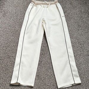 VOLANTE ivory Track Pants with Black brown Trim size 1- small